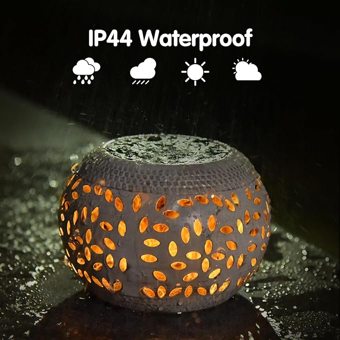 Solar Table Lantern Outdoor Waterproof-2PACK Dancing Flickering Flame Solar Light,White Metal Desktop Decorative Lamp Auto On/Off Lighting Dusk to Dawn for Indoor Desk Patio Garden Pathway Yard