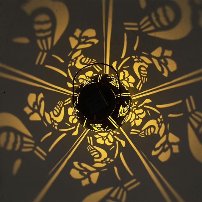 pearlstar 2 Pack Solar Lantern Hanging Light Outdoor Waterproof Decorative Metal Solar Lamp for Table Garden Yard Patio Balcony Pathway,Copper,Perfect Gift for Women/Mom/Men,Cardinal-2