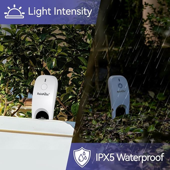 RainPoint Wi-Fi Soil Moisture Meter, WiFi Soil Moisture Meters for Plants, Soil Humidity & Temperature Sensor, Soil Testers Monitor for Garden (Add-on Device, Requires Hub or Gateway), White