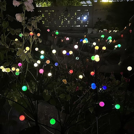 COVS Solar Garden Lights 8 LED Vibrant Firefly Starburst Swaying Lights by Wind Solar Lights for Outside Garden Decoration Firefly Lamp Outdoor Waterproof Multi Color (8 Pack, Multi-Colored)
