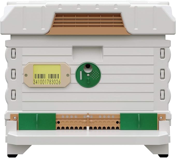Ergo Insulated 10 Frame Bee Hive Set [NO Frames Included] (Single Hive, White Body Green Entrance)