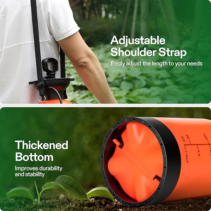 VIVOSUN Pump Sprayer 2 Gallon, Pressurized Lawn & Garden Water Spray Bottle with Adjustable Shoulder Strap, Pressure Relief Valve, for Spraying Plants, Garden Watering and Cleaning