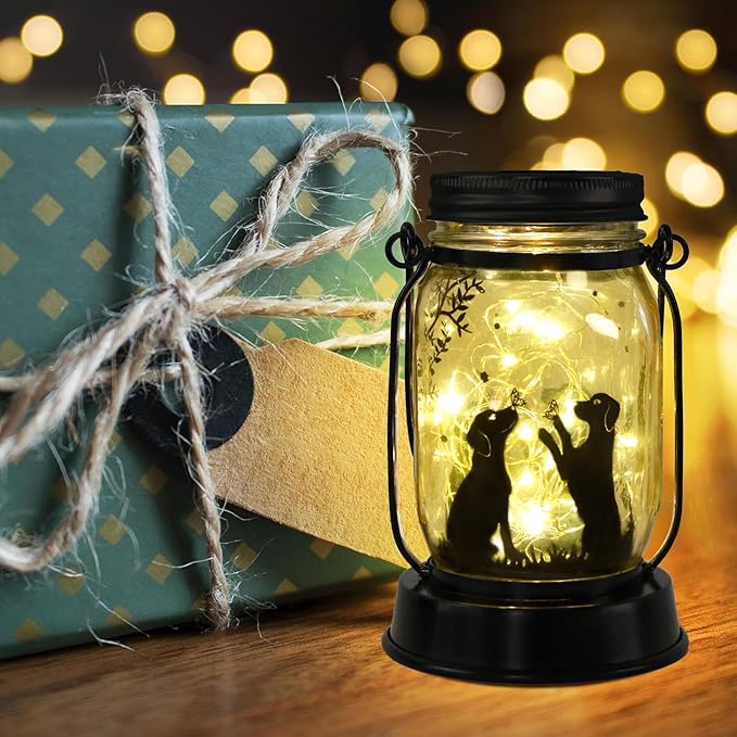 Kyoryuger Dog Solar Lanterns 3in1 Dog Lights Garden Decor Gifts for Women Mom Grandma Unique Teen Girl Gifts Christmas Gifts for Dog Lovers Decorative Pet Memory Lanterns for Yard Lawn Patio Landscape