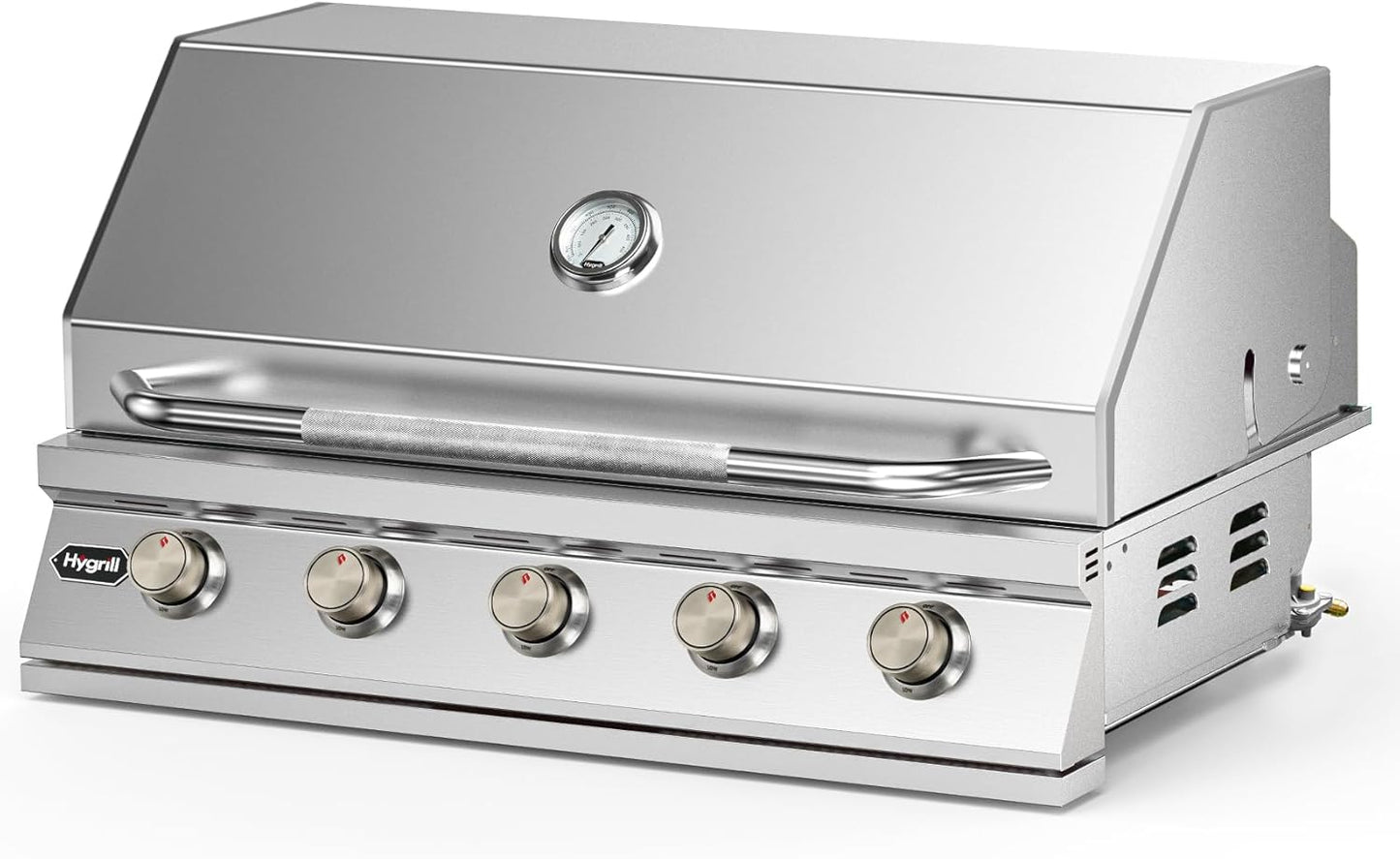 Hygrill 40-Inch Built In Grill, Stainless Steel 5-Burner Grill Head for Outdoor Kitchen, Natural Gas