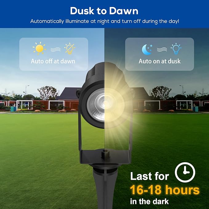 ZYAN Solar Landscape Spotlights Outdoor Waterproof IP65, Bright Solar Powered Garden Yard Spot Lights for Outside Plant, Tree, Pathway, Auto On/Off Wall Lights for Walkway, Patio, Lawn-8 Pack