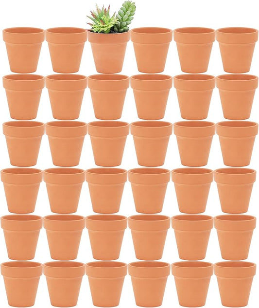 Yishang 2.5 inch Terracotta Pots with Drainage Holes,Small Mini Clay Ceramic Pottery Planter,Cactus Flower Terra Cotta Pots,Succulents Nursery Pots for Indoor/Outdoor Plants,Crafts,Wedding-36 Pack