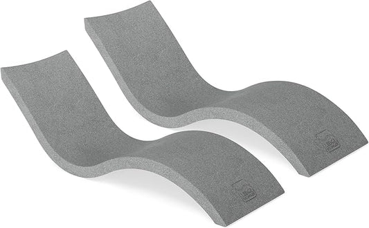 Ledge Lounger - Signature Chaise - Inside Pool & Sun Shelf Lounge Chair - Designed for Shallow Shelves Up to 9” - Compatible with All Pool Types - Poolside & Sun Deck Tanning - Set of 2 - Granite Grey