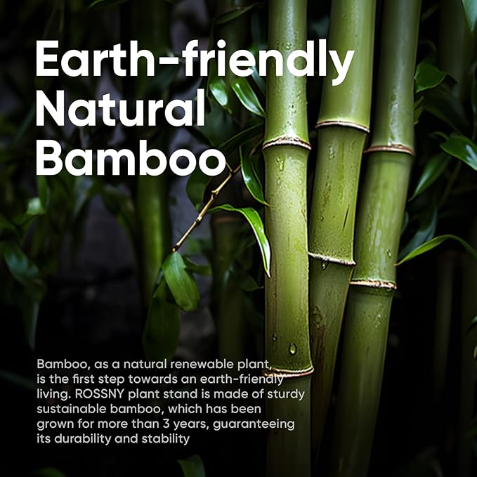 ROSSNY Plant Stand Indoor, 7 Tier 8 Potted Bamboo Plant Stands for Indoor Plants, Corner Plant Stand, Tiered Plant Stands, Plant Shelf For Indoor, 55 Inch Tall Planter Holder for Multiple Plants Indoor, Black