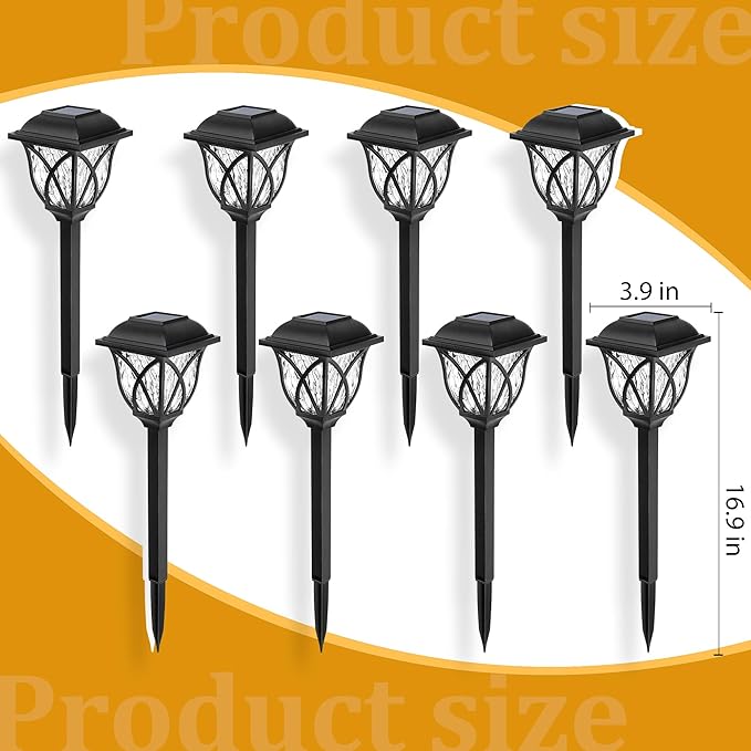 GIGALUMI Solar Lights Outdoor Waterproof, 8 Pack LED Solar Garden Lights, Solar Lights for Outside, Garden Decor for Yard, Patio, Landscape, Planter, Walkway (Warm White)
