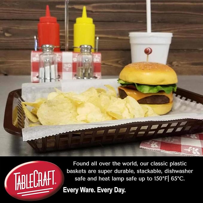 TableCraft Products C1079R Cash and Carry Large Grande Basket, Red (Pack of 12)