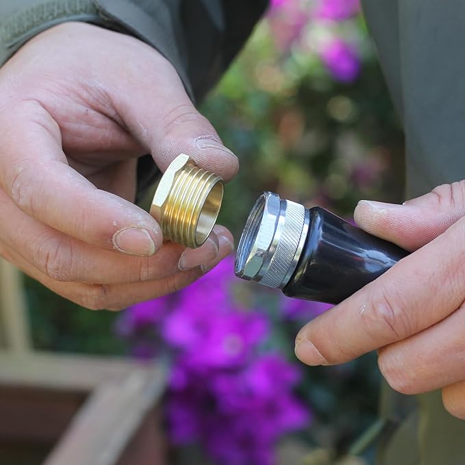 3/4" GHT Male Brass Pipe Plug Outer Garden Hose Male Threaded End Cap Plug Garden Irrigation Pipe Fittings Water Tubing Stopper （3 PCS）