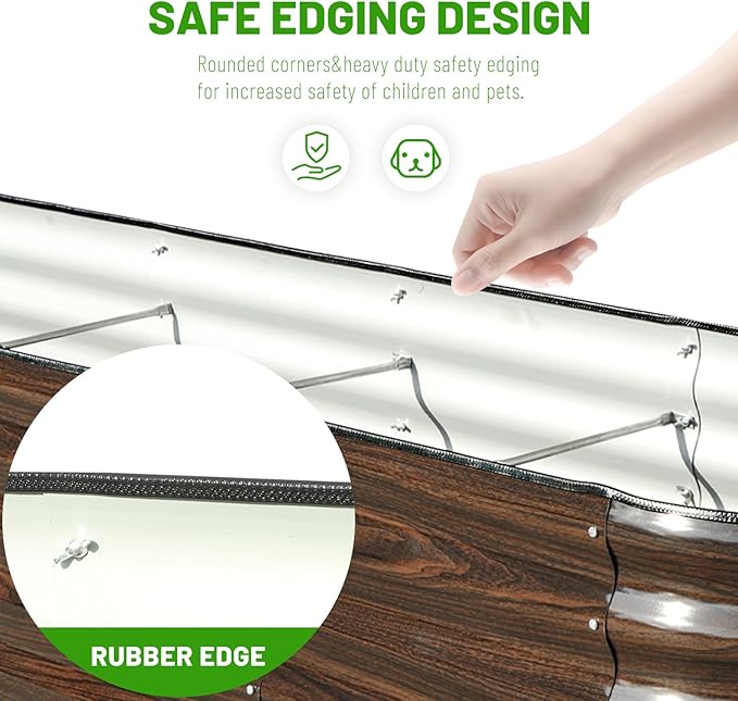 SnugNiture 8x2x2ft Raised Garden Bed Kit, 24" Tall Outdoor Metal Raised Planter Box for Planting Plants Vegetables Flowers Fruits, Brown