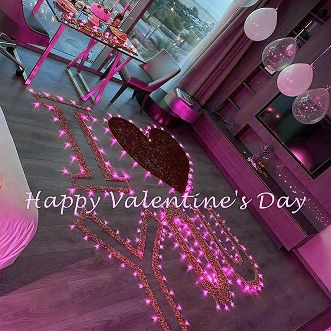Solar String Lights Outdoor, 2-Pack Total 80FT 200 LED Solar Christmas Twinkle Lights Outside Waterproof Copper Wire 8 Modes Solar Fairy Lights for Garden Tree Party Birthday Christmas Decor (Pink)
