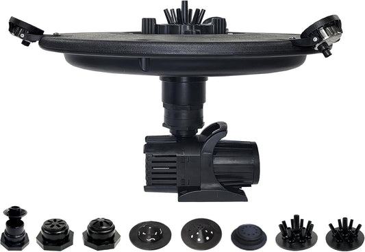 HALF OFF PONDS Floating Fountain – 3/4 HP Pond Aerator, 200' Cord – 8,000 GPH Water Pump – 11 Spray Patterns - White LED Lights - for Ponds, Lakes & Water Gardens