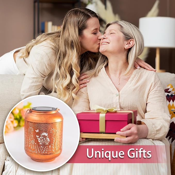 Frog Solar Lanterns Outdoor Waterproof Hanging Solar Lights Frog Gifts for Women Men Mom Metal Decorative LED Outdoor Lanterns for Patio, Lawn, Landscape, Garden Decor, Yard Decorations