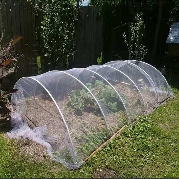 Agfabric Garden Netting 5'x100' Insect Pest Barrier Bird Netting for Garden Protection,Row Cover Mesh Netting for Vegetables Fruit Trees and Plants,White