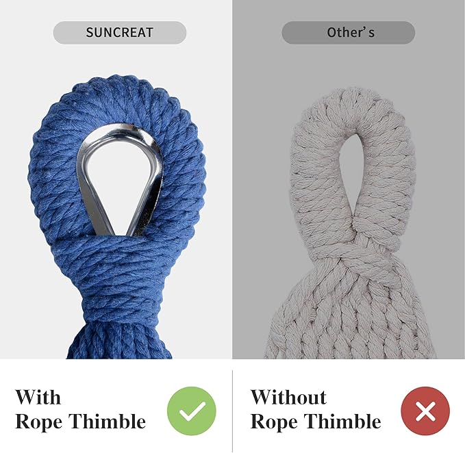 SUNCREAT Hammocks for Outside, Portable Heavy Duty Tree Hammock, Ocean Stripes