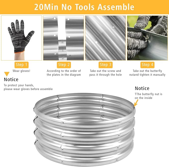Outdoor Metal Galvanized Raised Planter Box,Rectangular Large Garden Bed Kit for Vegetables, Fruits, Flowers and Herbs 4X2X1 FT (2X2X1)