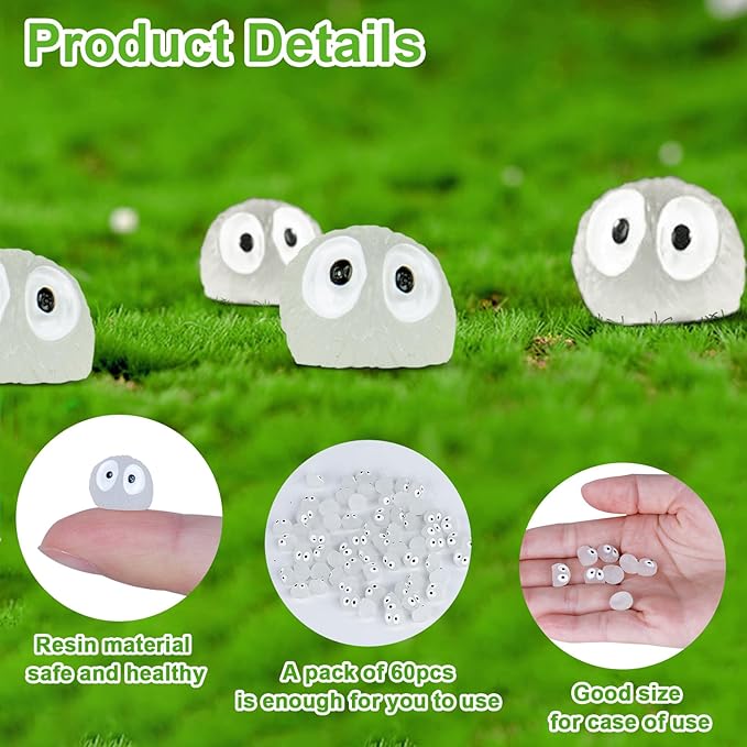 Glow in The Dark Tree Elves Fairy 60Pcs Mini Resin Elf Fairy Garden Accessories Little Briquettes Elves Miniature Figurines, Micro Landscape Gnomes Dollhouse Ornament Potted Plants Decorations