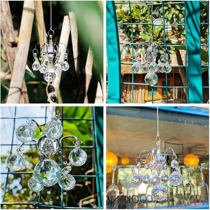 H&D HYALINE & DORA Crystals Ball Prisms Suncatcher Hanging Ornament Hanger Rainbow Maker with Hook