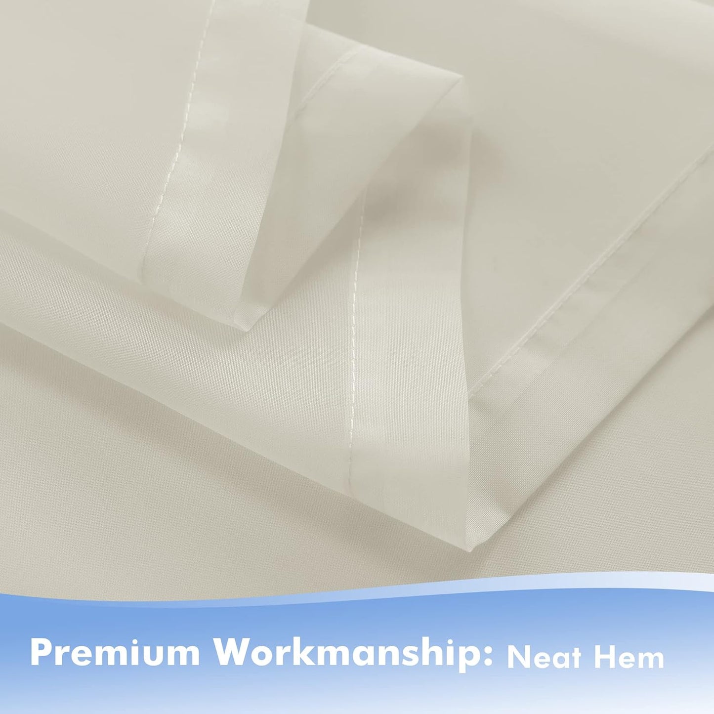 HolidayIdeas Beige Outdoor Sheer Curtains for Patio Waterproof, 4 Panels - 100 x 120 Inch - Extra Wide Voile Outside Curtains Light Filtering Grommet Drapes for Front Porch, Gazebo, Pergola, Backyard