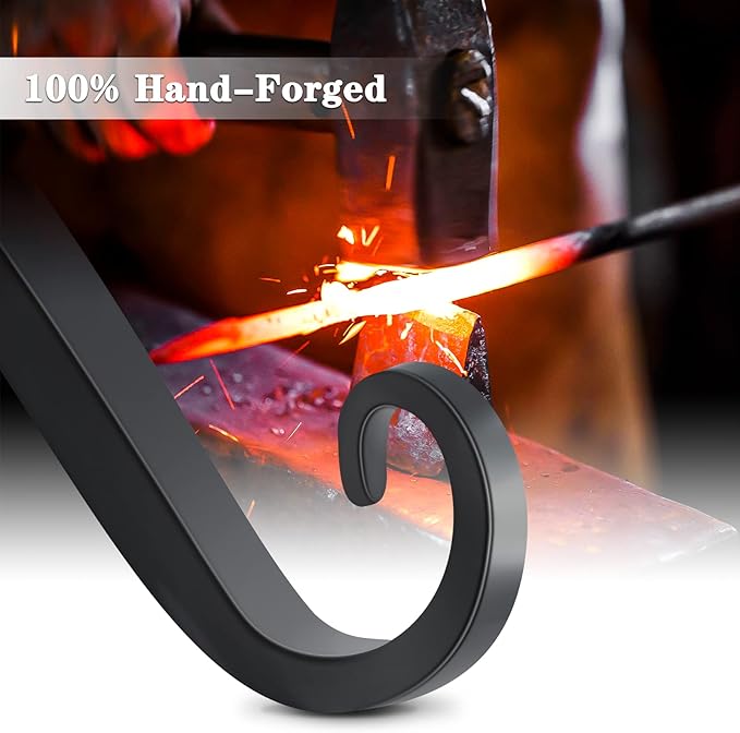 Gtongoko 2 Pack 8 Inch Plant Hangers Outdoor Metal Hanging Plant Bracket Bird Feeder Plant Hooks for Hanging Flower Basket, Wind Chimes, Solar Lanterns, Black