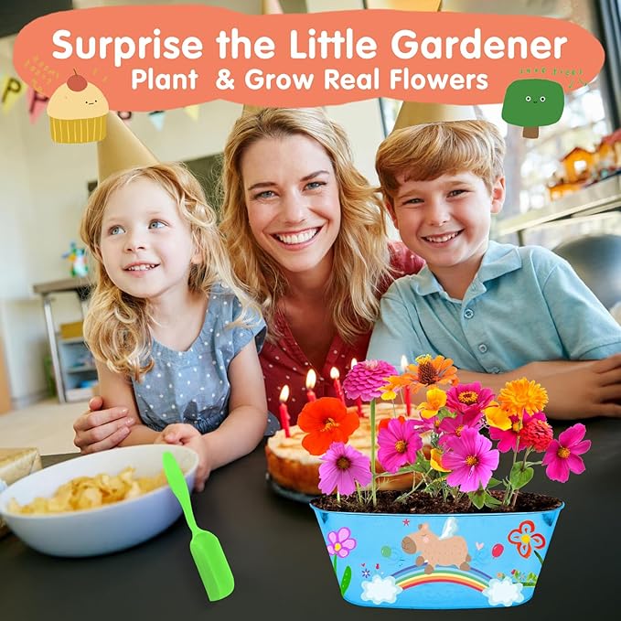IELEK Paint & Plant Growing Flower Garden Kit for Kids - Arts and Crafts Gardening Set Easter Gifts Kit for Girls & Boys Ages 5, 6, 7, 8, 9, 10, 11 & 12 Year Old