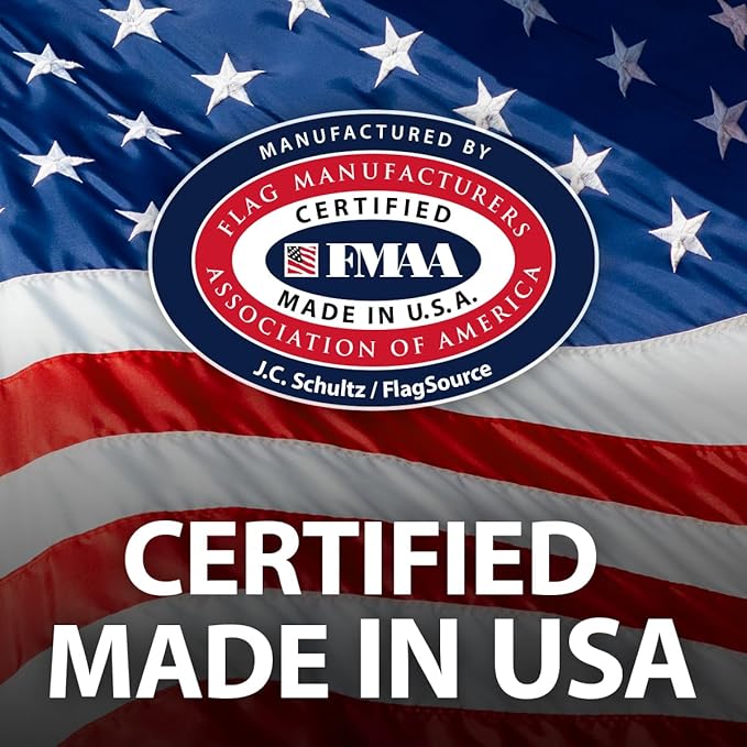 FlagSource FMAA Certified PolyExtra Polyester American Flag with Embroidered Stars and Sewn Stripes, Made in the USA, 30x50'