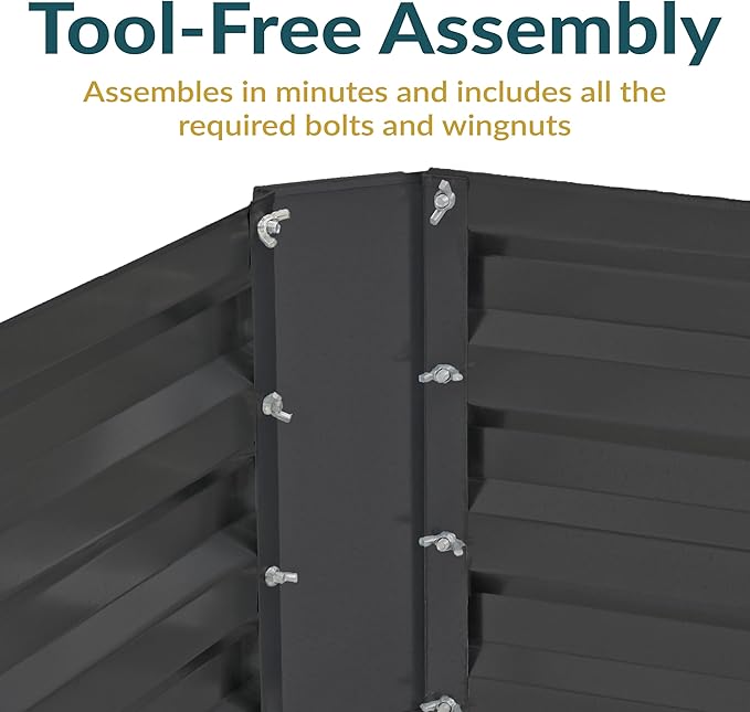 Sunnydaze Galvanized Raised Garden Bed - Metal Raised Bed for Gardening - Outdoor Planter Box for Flowers, Plants, and Vegetables - Gray - 12.25" Hexagon