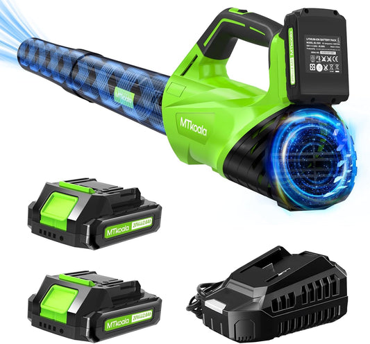2025 Upgrade Leaf Blower, Leaf Blower Cordless with 2 * 2.6AH Batteries and Fast Charger, 450CFM &150MPH and 2 Speed Mode, Lightweight Electric Leaf Blowers for Lawn,Yard, Leaves, Dust,Snow Care