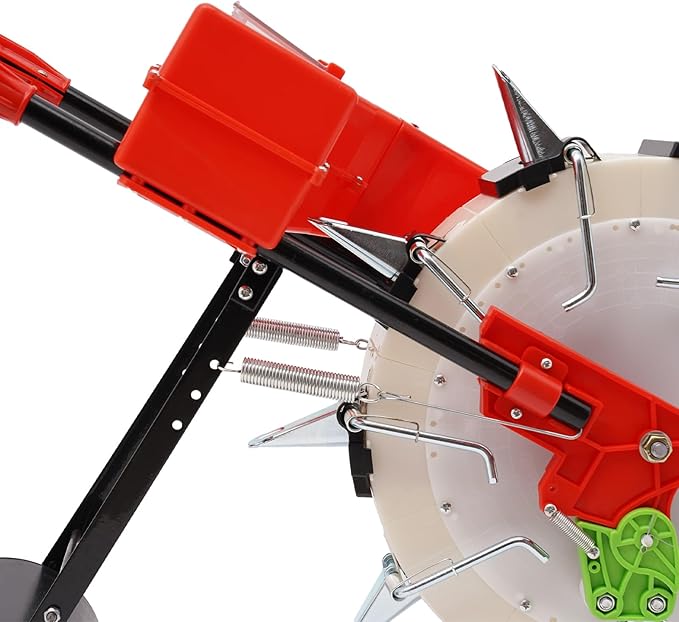 Garden Seeder, Manual Seeder Hand Seed Spreader Handheld Seeding Machine with 10 Seeding Nozzles, Hand-Push Roller Seed and Fertilizer Applicator for Planting Corn Soybean Peanut