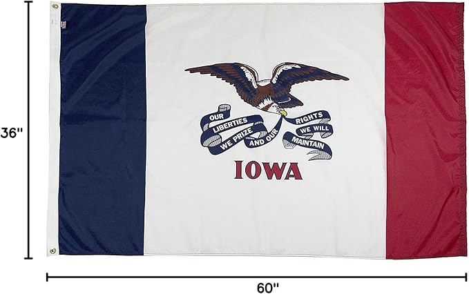 FlagSource Iowa Nylon State Flag, Made in the USA, 3x5'