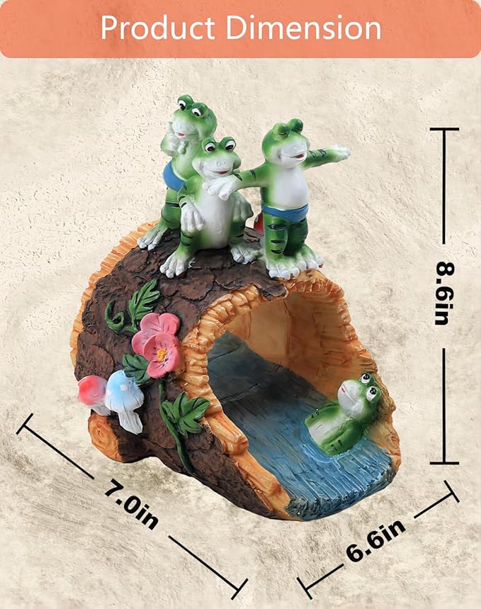 Gutter Guardian Rain Downspout Extension Playful Frog Statue, Ornament Splash Block Anchor for Downspout Extension Decor, 3" × 4" Downspout Extender Outdoor Garden Decorative
