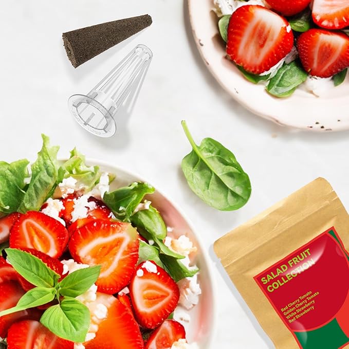 inbloom Strawberry & Tomato Seed Pod Kit for AeroGarden, Ahopegarden, GARDENCUBE, iDoo, MUFGA Hydroponics Growing System, 7-Pods with Heirloom Red/White Strawberry, Red/Golden Cherry Tomato Seeds