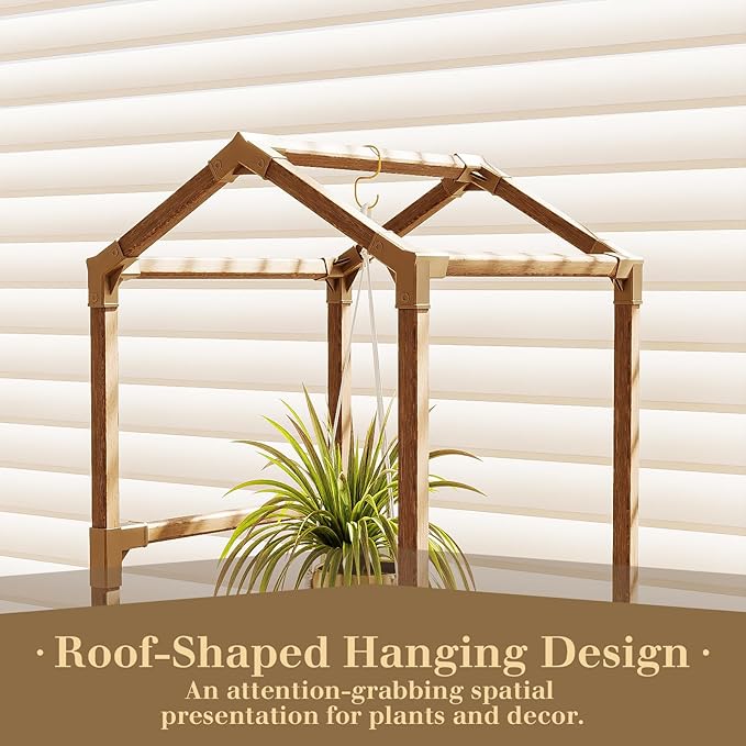 Bamworld Plant Stand Indoor Boho Decor Hanging Plant Shelf Wood Flower Stand for Christmas Gift, Home Decor, Plant Gift