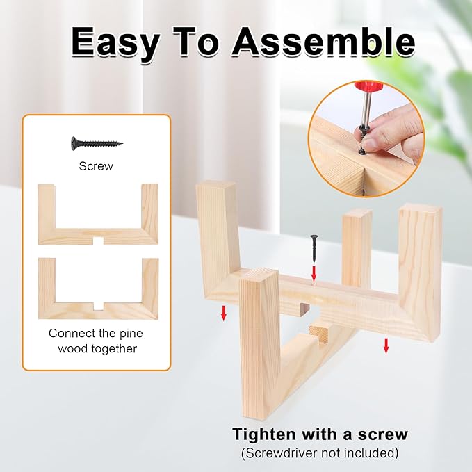 Plant Stand, Indoor/Outdoor Wood Plant Holder, Single Flower Pot Stand, Sturdy Planter Stand, Fit 5-9 Inch Pots