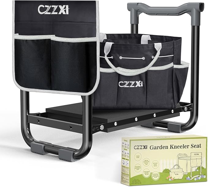 Garden Kneeler and Seat, Wider and Thicker Kneeling Pad Heavy Duty Gardening Stool with Gardening Tool Pouch and Bag, Garden Bench/Chair Gifts for Women, Seniors