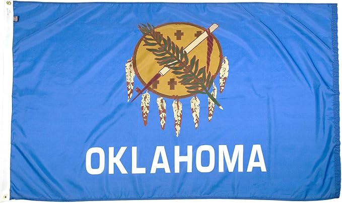 FlagSource Oklahoma Nylon State Flag, Made in the USA, 3x5'