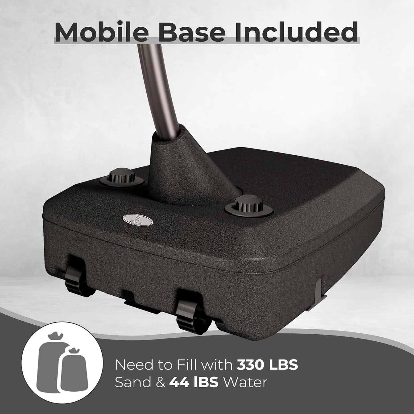 Grand patio 10x10 FT Patio Cantilever Umbrella with Base Outdoor Large Square Tilting Offset Umbrellas for Poolside Deck (Navy Blue, 10x10 FT)