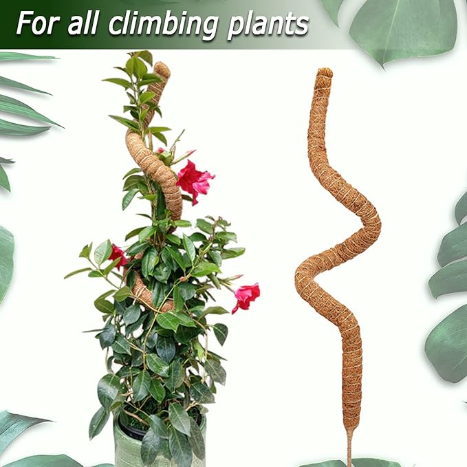 48 Inch Moss Pole, Bendable Moss Pole for Plants Monstera, Tall Moss Poles for Climbing Plants Indoor, Large Moss Pole Support, Garden Trellis Plant Stick Stakes for Potted Plants, Pothos