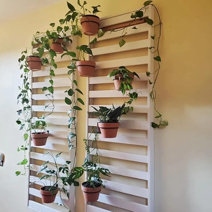 6 Pack 4 Inch Wall Flower Pot Holder Ring Plant Hanger, Metal Planter Hooks Wall Mounted Bracket Heavy Duty for Outdoor Indoor