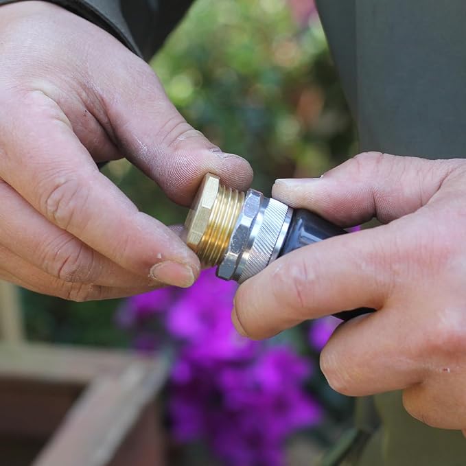 3/4" GHT Male Brass Pipe Plug Outer Garden Hose Male Threaded End Cap Plug Garden Irrigation Pipe Fittings Water Tubing Stopper （6 PCS）