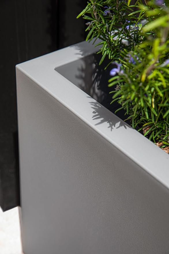 Veradek Block Series Cube Plastic Planter - Large Square Planter for Indoor or Outdoor Patio/Garden | Durable All-Weather Use with Drainage Holes | Modern Décor for Tall Plants, Trees, Flowers