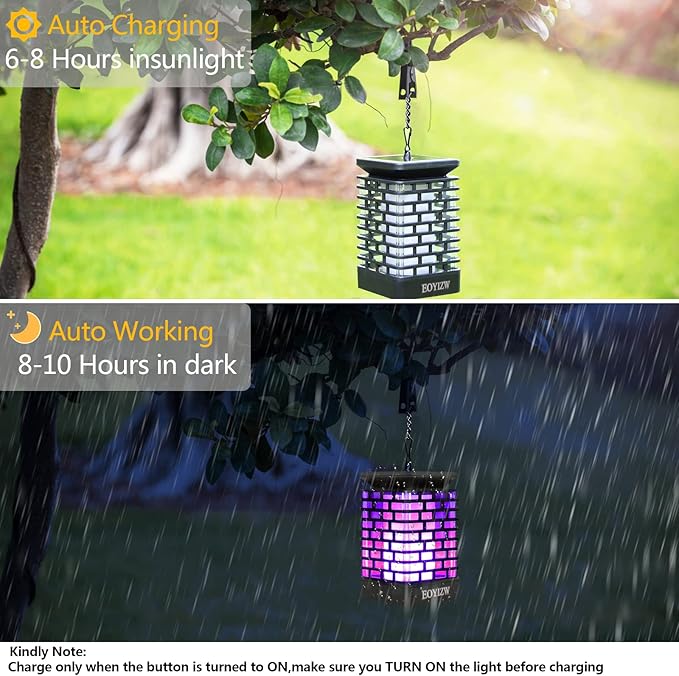 EOYIZW Solar Lights Outdoor, 99 LEDs Solar Lantern - IP65 Waterproof Garden Lights Decor for Halloween Yard Porch Patio 2 Pack
