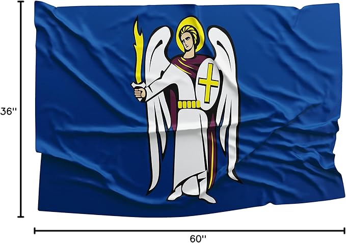 Kyiv City Ukraine Flag 3x5 ft – Vibrant Heritage Banner for Garden or Home, Display Rich History & Pride, Powerful Reminder of Ukrainian Spirit – Vivid Color, Double Stitched, Brass Grommets