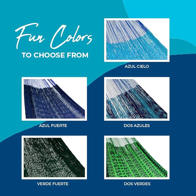 Matrimonial Size Hammock - Hammocks Rada - Caribbean Color