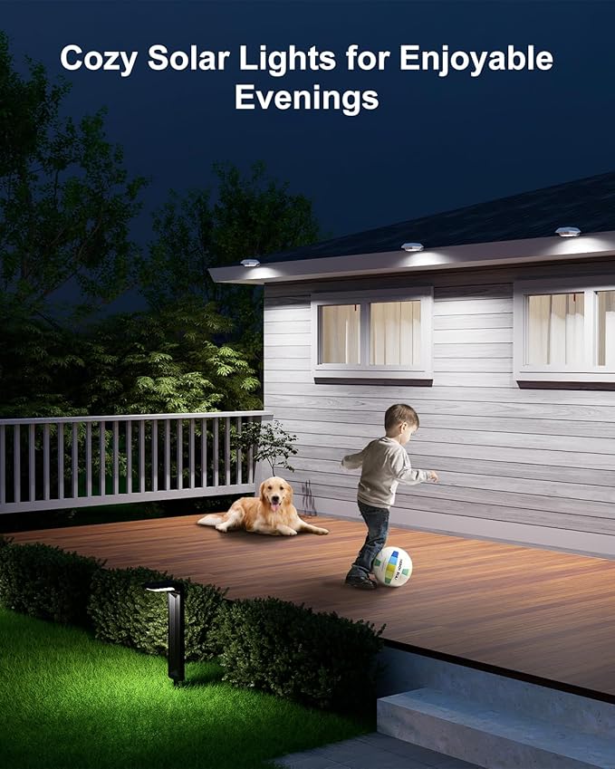 8 Pack White Solar Powered Gutter Lights Outdoor Decorative Waterproof 12 LEDs Yard Lamp for Lighting Fence, Railing, Outside Wall, Deck, Garden, Path, Backyard, Walkway, Patio, Holeless Installation