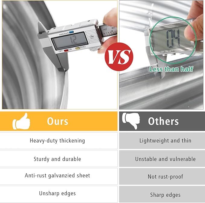 Garden 8x4x1ft Galvanized Raised Garden Bed Kit - Metal Planter Boxes for Vegetables/Herbs/Flowers, Heavy-Duty Steel Outdoor Garden Box with Reinforced Edges(8X4X1FT)