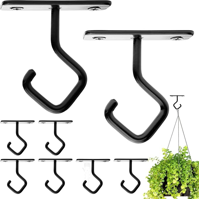AJART Ceiling Hooks for Hanging Plants: Iron Plant Hanger for Wall Mount - 8 Pack/2.5 Inch Ceiling Hook for Indoor Use