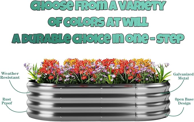 Galvanized Metal Planter Round Raised Garden Bed Kit for Gardening Outdoor，3x3x1ft 2PC Grow Garden Box Raised Flower Bed，Round Galvanized Planter Outdoor Large Metal Fire Pit Ring Black